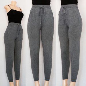 NEW Comune Glendwood Zip Pockets High Waist Soft Knit Jogger Pants Charcoal $84